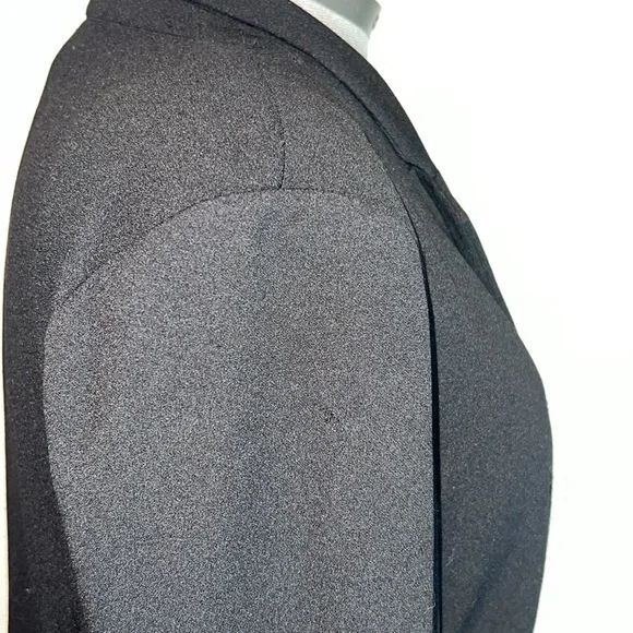NYCC Black Blazer Single Button Jacket Women’s Size LARGE Rolled 3/4 Sleeves - Picture 7 of 12